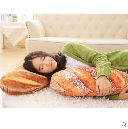Factory direct sale of a creative simulated bread pillow plush birthday gift with printable logo QR code on dropshipping