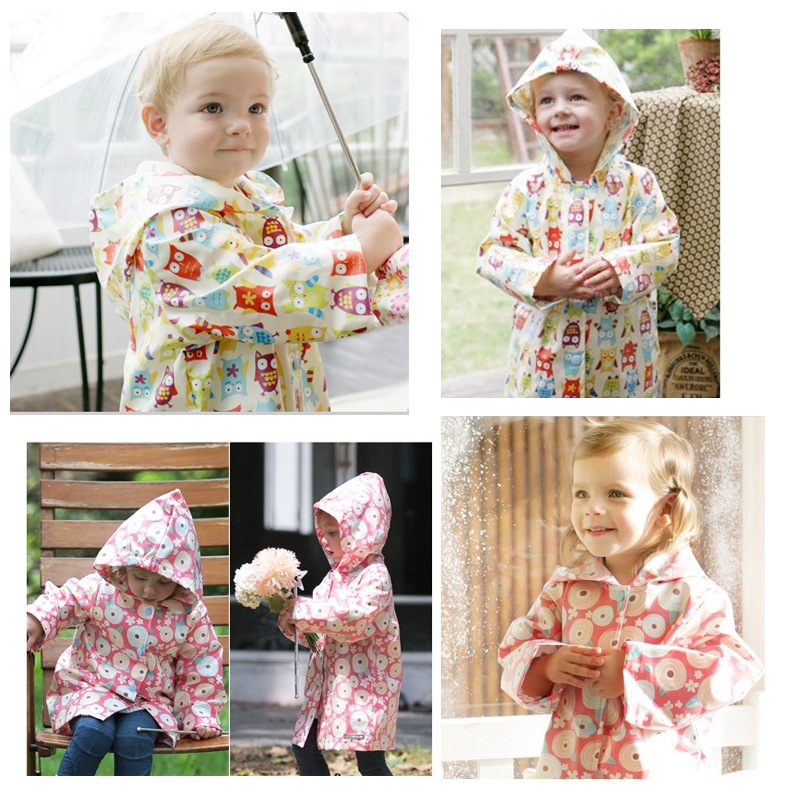 LINDA MOMO Korean Children's Raincoat Cartoon Printed Boys and Girls Children's Raincoat with Transparent Brim