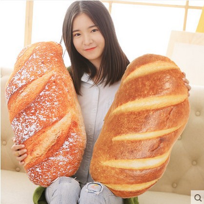 Factory direct sale of a creative simulated bread pillow plush birthday gift with printable logo QR code on dropshipping