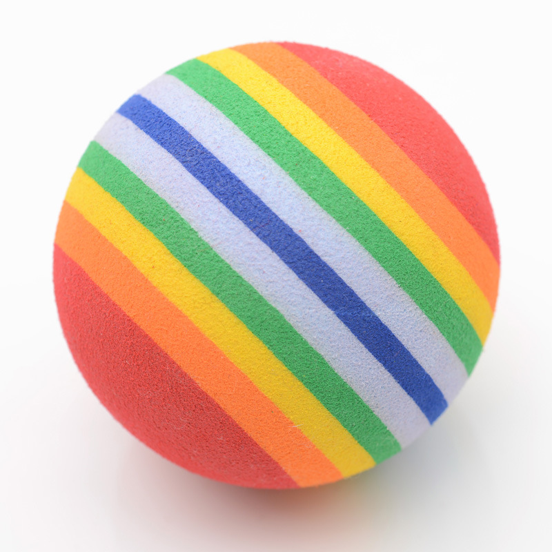 Bola de arco iris bola colorida Bola de juguete de gato EVA material espuma bola de algodón Bola de juguete para mascotas suministros para mascotas