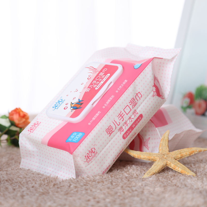 Duoqin Baby Hand and Mouth Wipes 100 Pumps with Cover 80+20 Pumps Newborn Kidsren Baby Wet Wipes Wholesale