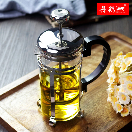 Stainless Steel Glass Coffee Pot Hand Coffee Pot French Coffee Pot Fine Strainer Tea Maker Glass Teapot