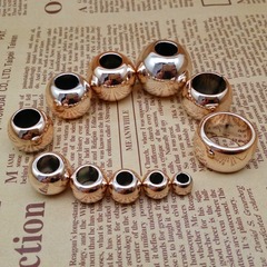 ABS plastic material UV electroplating large hole round beads diy jewelry bead accessories loose beads plastic beads material wholesale