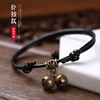 Small bell suitable for men and women, ankle bracelet, red rope bracelet, woven retro fashionable accessory, simple and elegant design, Korean style, wholesale
