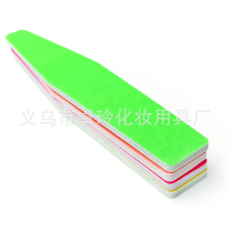 Tira de lima de uñas al por mayor tira de arena de diamante Eva lima de uñas color fluorescente tira de frotamiento de uñas traje de herramientas de uñas