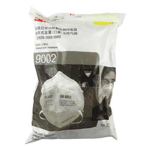 3M9002 head-mounted KN90 white dust-proof and anti-smog particle protection respirator without breathing valve