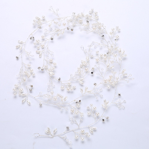 European and American foreign trade hot-selling bridal handmade pearl braided headband, wedding dress accessories, headband, bridal jewelry