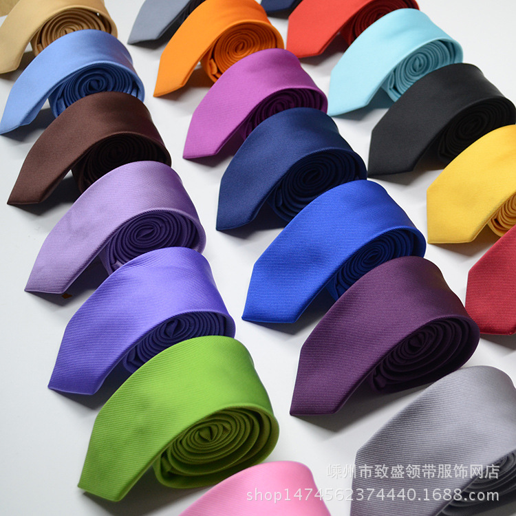 Tie men's solid color tie 1200 pin solid color narrow tie 6cm tie spot wholesale