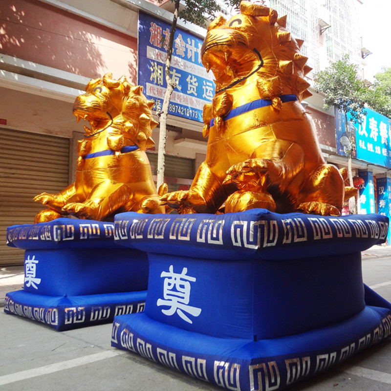 厂家批发新款充气白事狮子座丧事殇葬牌坊模型现货充气拱门灵棚