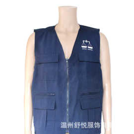 藏蓝色男士马甲定制印logo志愿者义工公司活动背心运动会工作服
