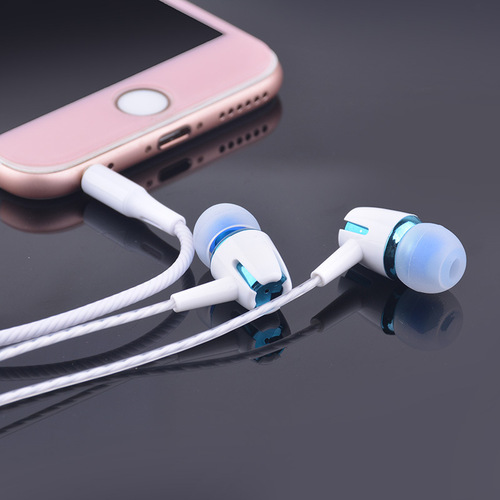 E18 wired headset in-ear mobile phone line control with microphone call 3.5mm electroplating tuning universal earplugs wholesale