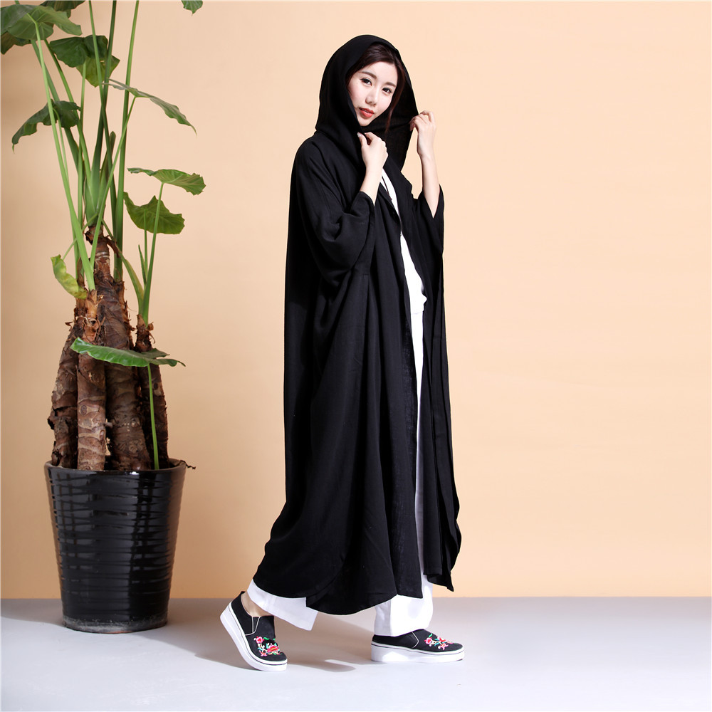 24 秋の新綿とリネンの女性の瞑想服茶禅服マントパーソナライズされたカジュアルカーディガンウインドブレーカー大きいサイズ