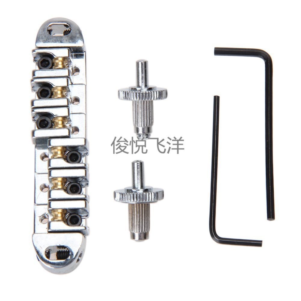 厂家批发 6弦银色滚轮滚轴LP琴桥拉弦板电吉他上弦桥