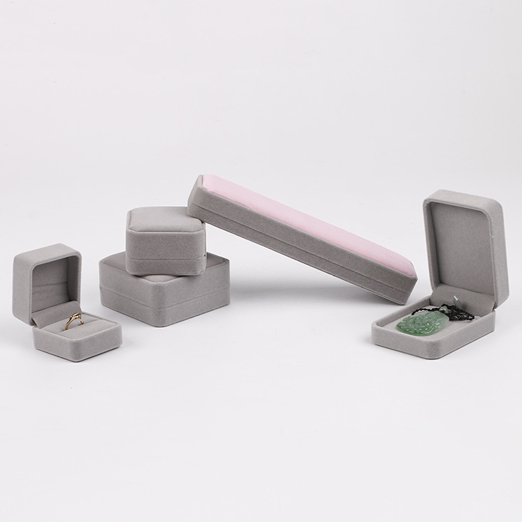 厂家批发圆角绒布首饰盒 项链戒指耳钉饰品包装盒手镯盒