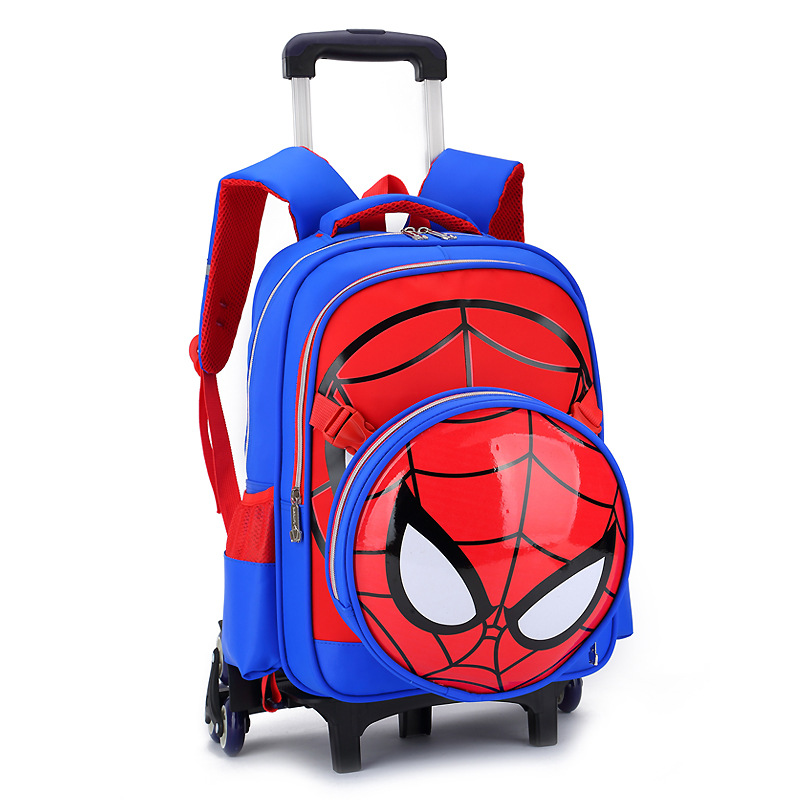 Mochila escolar con ruedas de Spider-Man para niños de 6 a 12 años, Tractor de 2 a 5a generación, descuento extraíble