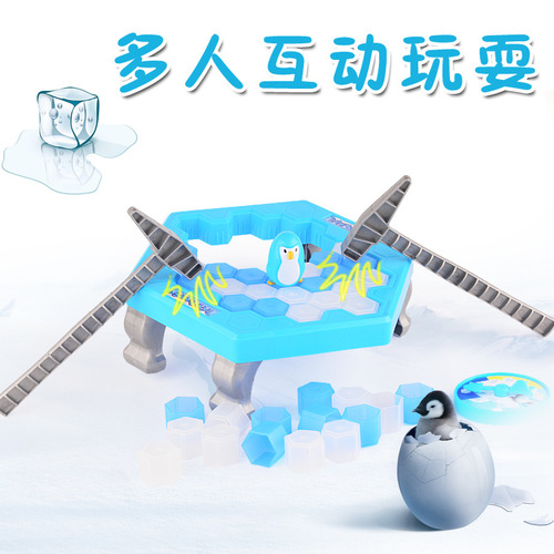 Cross-border Penguin Beating Ice Breaker Wall Demolition Toy Penguin Tabletop Game Parent-Child Interactive Educational Toy