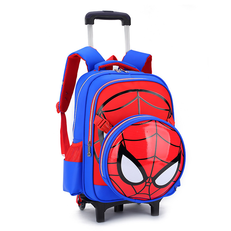 Mochila escolar con ruedas de Spider-Man para niños de 6 a 12 años, Tractor de 2 a 5a generación, descuento extraíble