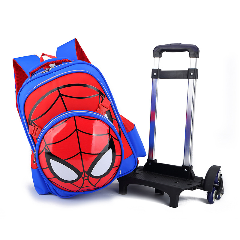 Mochila escolar con ruedas de Spider-Man para niños de 6 a 12 años, Tractor de 2 a 5a generación, descuento extraíble