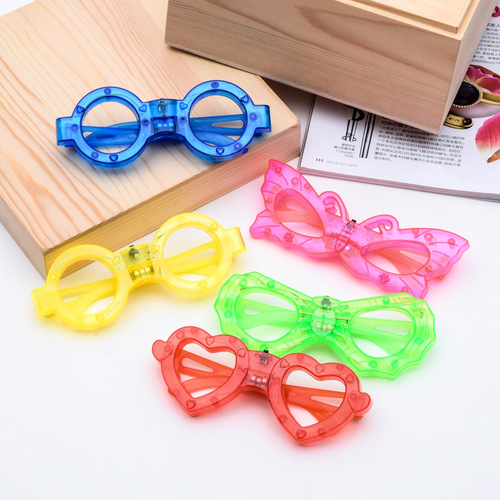 Glowing Glasses LED Blinds Glitter Butterfly Spider-Man Eyes Children's Hot Selling Street Stall Toys Wholesale