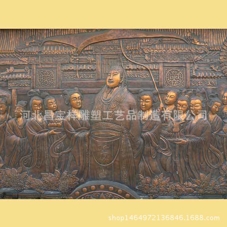 铜雕生产厂家大型铸铜浮雕人物壁画平面浮雕文化墙锻铜浮雕工艺品
