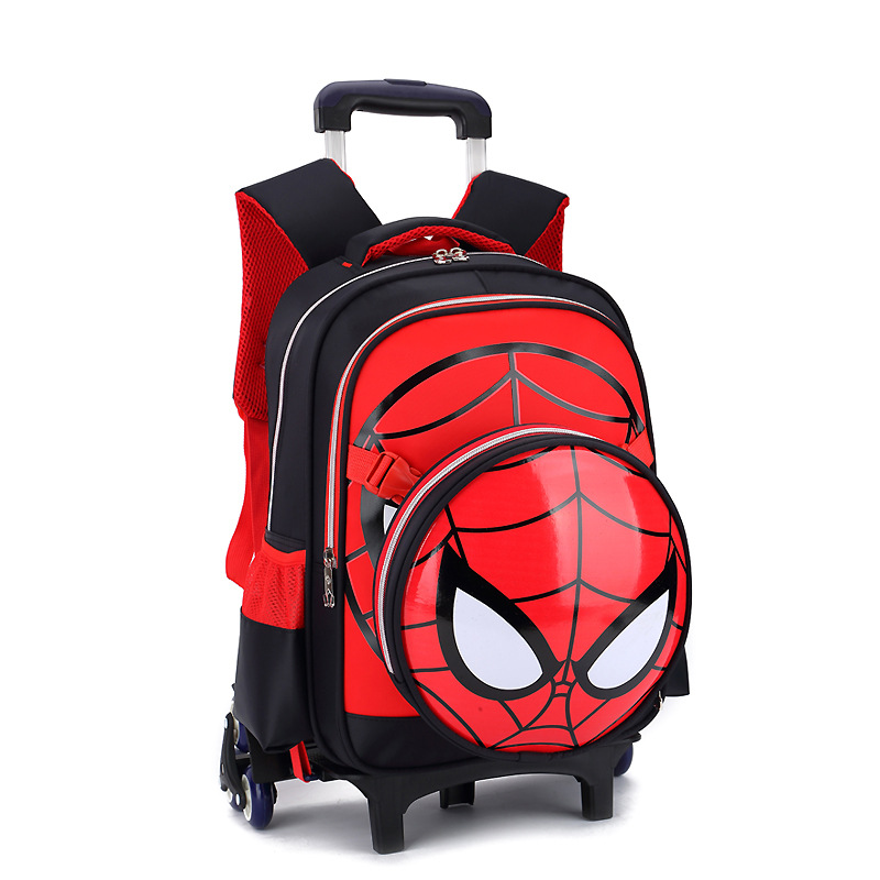 Mochila escolar con ruedas de Spider-Man para niños de 6 a 12 años, Tractor de 2 a 5a generación, descuento extraíble