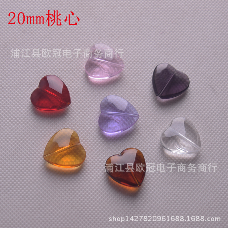 Peach heart beads crystal beads curtain loose beads Pujiang factory accessories wholesale artificial glass crystal loose beads wholesale Peach heart beads crystal beads curtain loose beads Pujiang factory accessories wholesale artificial glass crystal loose beads wholesale