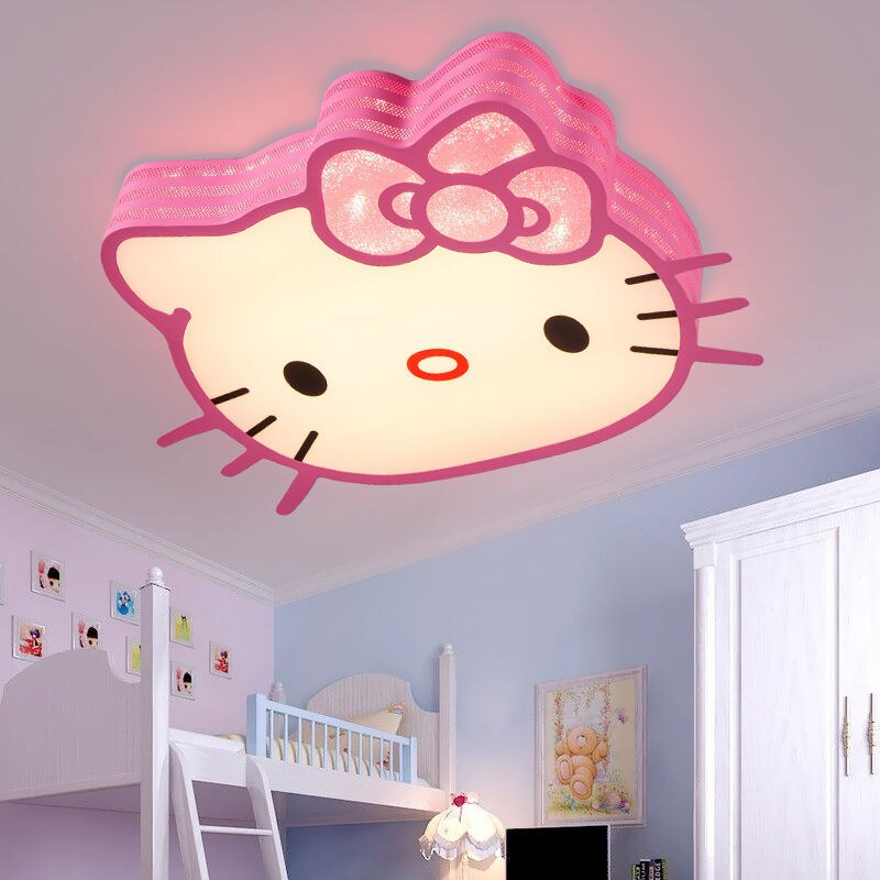 led吸顶灯粉色白色Kitty猫卡通灯卧室儿童女孩公主房间灯具灯饰