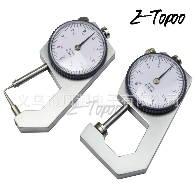Etopoo荣誉出品 0-20MM 弯头/平头 机械式 指针测厚规 测厚仪