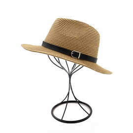 英伦风士经典礼帽 春夏季女士帽子防晒遮阳透气草帽 沙滩爵士帽
