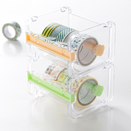 Special creative cutter for Japanese paper tape, office stationery repackaging account, transparent tape base storage cutter box