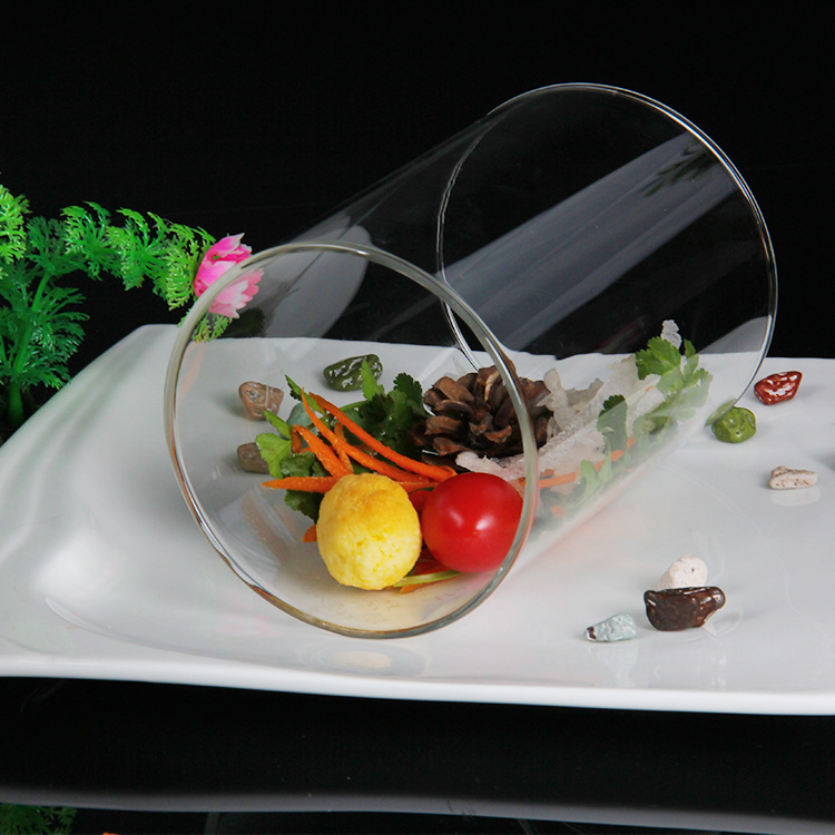 Tazón de vidrio borosilicato dos barril redondo vacío cilíndrico creativo Hotel suministros vajilla artística cocina tema restaurante vino