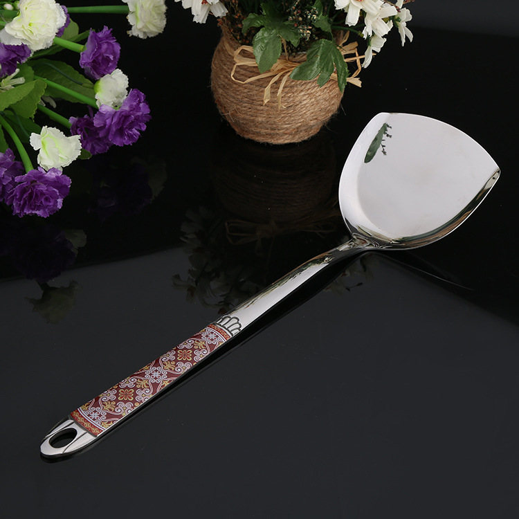 Kitchen Utensil Set (Ruyihua) Stainless Steel, Patterned Handles, Assorted Serving Tools