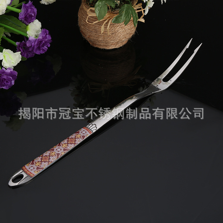 Kitchen Utensil Set (Ruyihua) Stainless Steel, Patterned Handles, Assorted Serving Tools