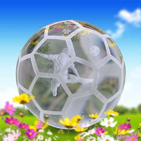 创意水晶足球 篮球工艺品 内雕球星  比赛奖品家居摆件 定 制批发