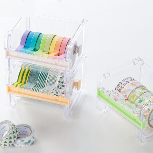 Special creative cutter for Japanese paper tape, office stationery repackaging account, transparent tape base storage cutter box