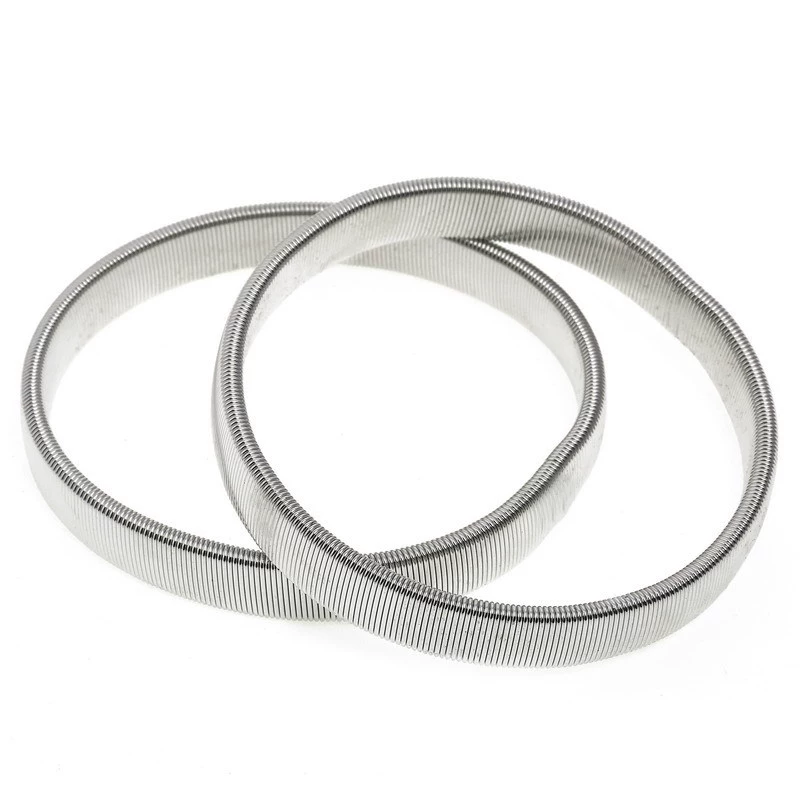 Elastic Spring Bracelet (Kaston) — Mixed Steel & Iron, Pair, 7 cm, Multiple Colors