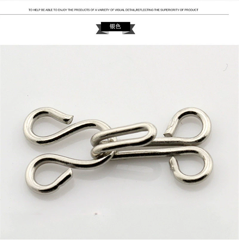 Заводской металлический крючок для воротника пружинный крючок пряжка в стиле железа черная Пряжка для нижнего белья с мухой невидимая Скрытая Пряжка пистолет черный серебристый