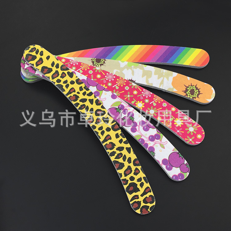 Fábrica directa de doble cara impresión Archivo de uñas Eva curva de frotamiento de uñas tira de arena tira de doble cara pulido