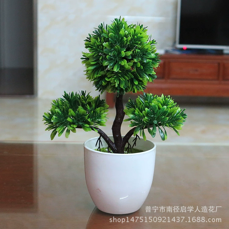 Прямые поставки с фабрики мини Тройничный Добро пожаловать украшения для соснового стола маленькие горшечные растения искусственные цветы маленькие растения бонсай маленький бонсай