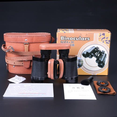 Factory wholesale 62-style HD high-magnification rangefinder binoculars, 8x30, outdoor vacuum-packed with a cowhide box.