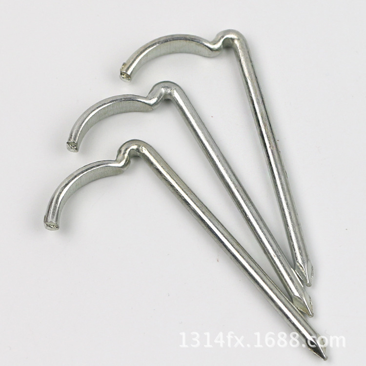 Chenyue Pvc Pipe Metal Hook Nails, 1/2 Inch and 3/4 Inch Galvanized Round Long Seven-Shaped Nails, Galvanized Ppr Water Pipe Nails, Hook Nails