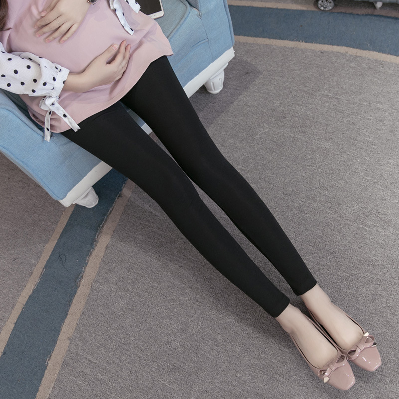 Real Price 2025 Spring and Autumn Maternity Solid Color Belly Support Slim Fit Brushed Leggings Maternity Pants Good Quality