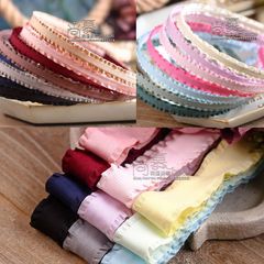 Korean ribbon bow hair accessory DIY threaded hair tie set, floral material ribbed skirt edge bow ribbon