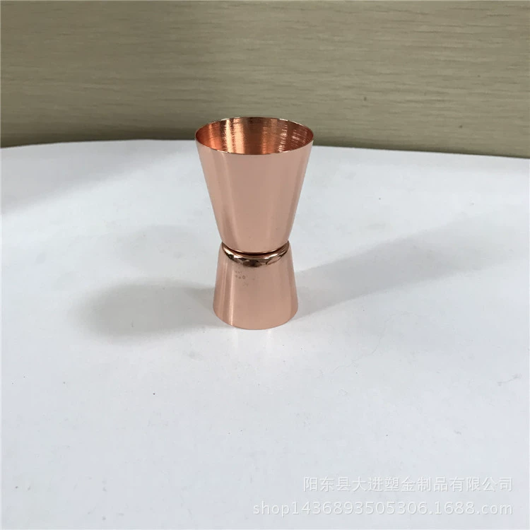 Двуглавый мерный стакан из нержавеющей стали 15/30 мл, мерный стакан с медным покрытием/розовое золото, барменский мини