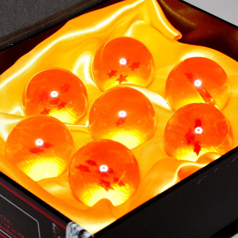 Fabricante acrílico 3.5/4.2cm Dragon Ball bola de cristal soporte figura Shenlong modelo juguete con caja de exhibición de luz
