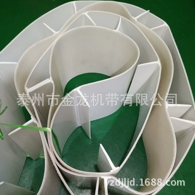 Professional Custom-Made White Pu Barrier Conveyor Belt, Food Industry Belt, Anti-Slip and Wear-Resistant Synchronous Belt Wholesale