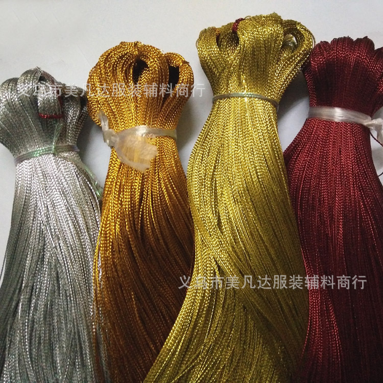 황금색과 은색 둥근 비탄성 코드 쥬얼리 태그 공예 코드 1mm 금색 코드 금색 코드 은색 코드