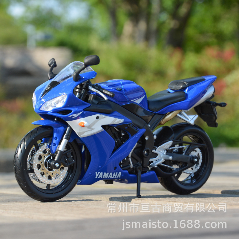 Modelo de motocicleta de aleación de simulación estática de Kawasaki YAMAHA YZR-R1 2021