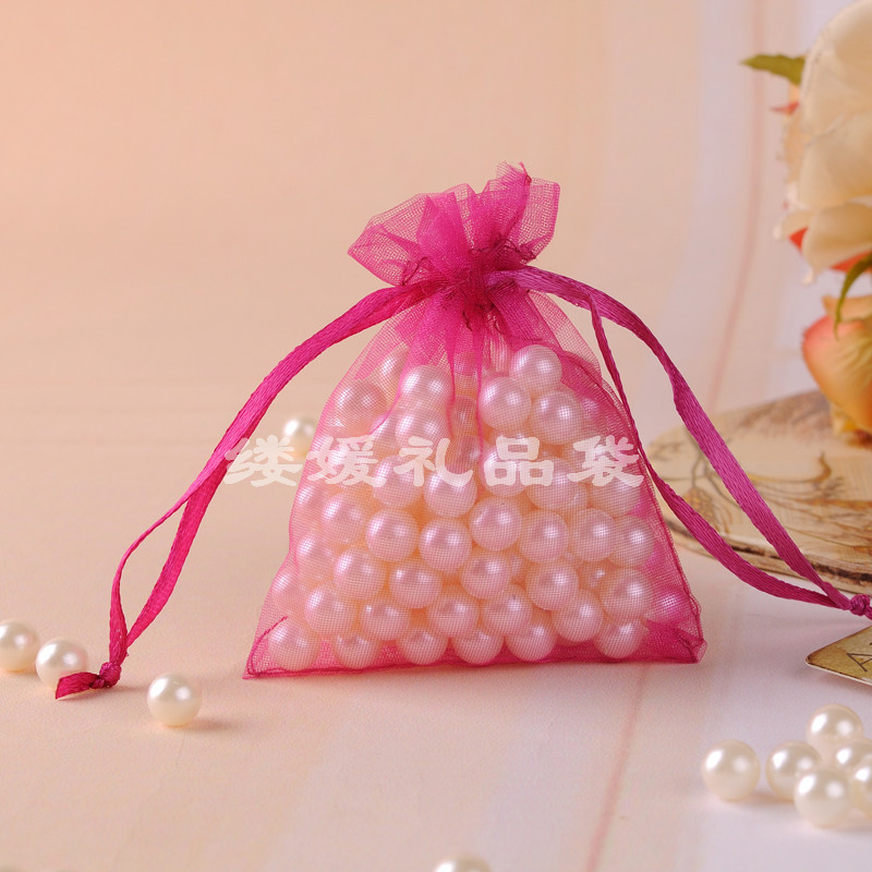 Bolsas de organza con cordón, ideales para regalos, dulces o fragancias, con logotipo personalizado