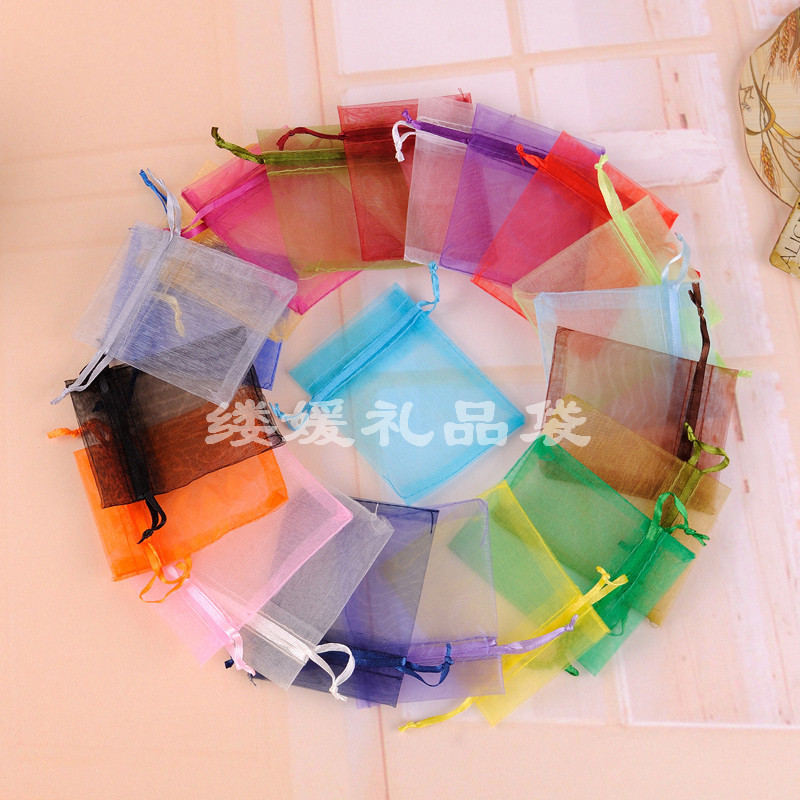 Bolsas de organza con cordón, ideales para regalos, dulces o fragancias, con logotipo personalizado